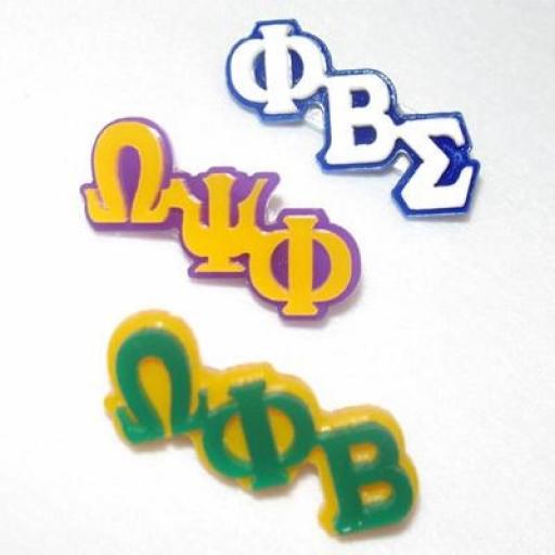 Small Plastic Greek Letter Pin