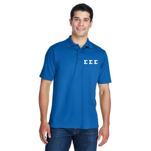 Men's Polo Shirt with Embroidered Greek Letters