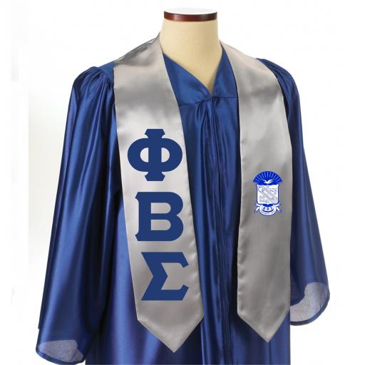 GRADUATION STOLE SEWN LETTERS SEWN ON CREST