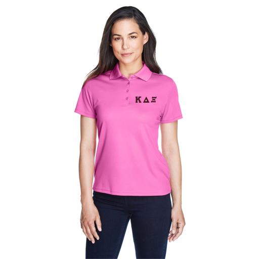 Womens Polo Shirt with Embroidered Greek Letters